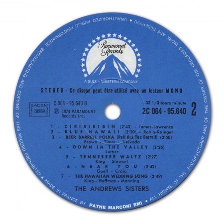 Andrews Sisters - Andrews Sisters LP (3).JPG