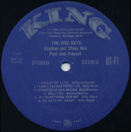 Five Keys - Rhythm &amp; Blues Hits - Past &amp; Present LP (6).jpg