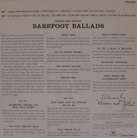 Homer &amp; Jethro - Barefoot Ballads - rca 1412  (2)_Bildgröße ändern.JPG