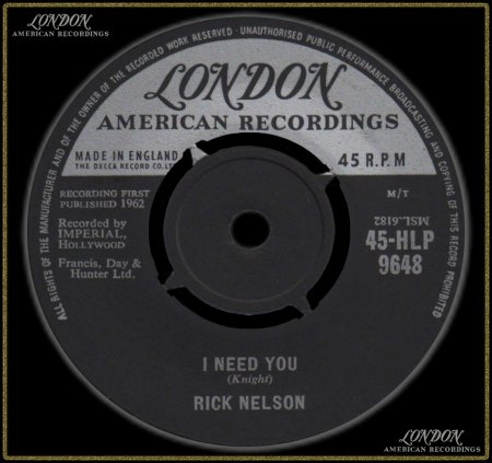 RICKY NELSON (RICK NELSON) - I NEED YOU_IC#004.jpg