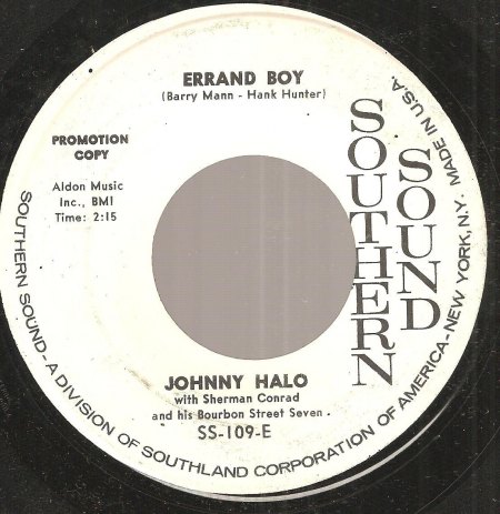 Halo, Johnny - Errand Boy (Southern Sound 109) 1961.JPG
