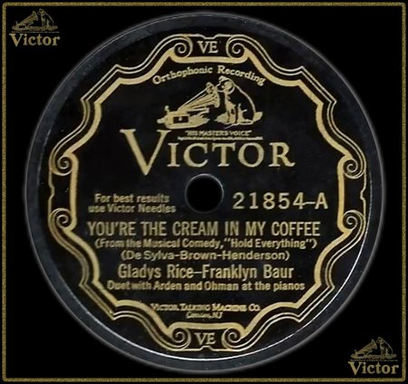 GLADYS RICE &amp; FRANKLYN BAUR - YOU'RE THE CREAM IN NY COFFEE_IC#002.jpg