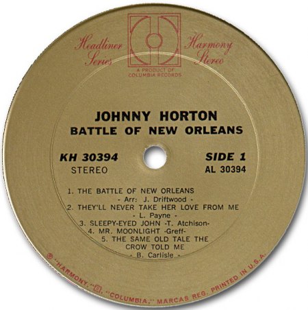 Johnny Horton - LP Harmony - LabelA.jpg