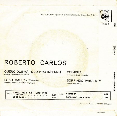 Roberto Carlos - Quero Que Vá Tudo Pr'o Inferno - Back.jpg
