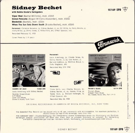 SIDNEY BECHET-EP - Brunswick 10 169 - CV RS -.jpg