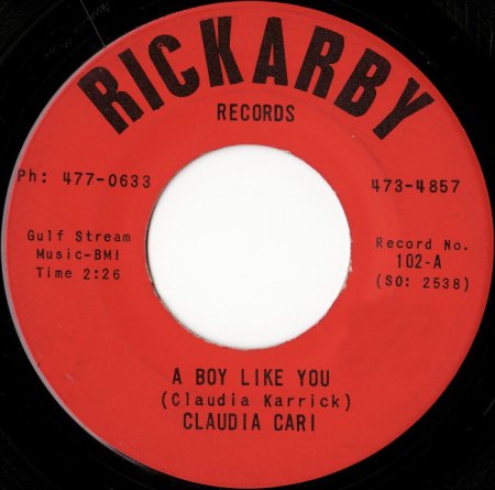CLAUDIA CARI-A BOY LIKE YOU(RICKARBY 102)1963.jpg
