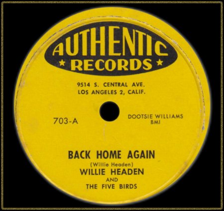 WILLIE HEADEN &amp; THE FIVE BIRDS - BACK HOME AGAIN_IC#002.jpg