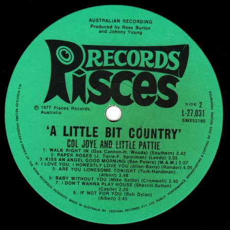 Col Joye &amp; Little Pattie - A Little Bit Country - Label 2.jpg