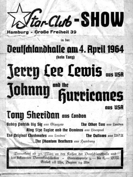 JOHNNY &amp; THE HURRICANES - Starclub Anzeige Show 1964-04-04.jpg