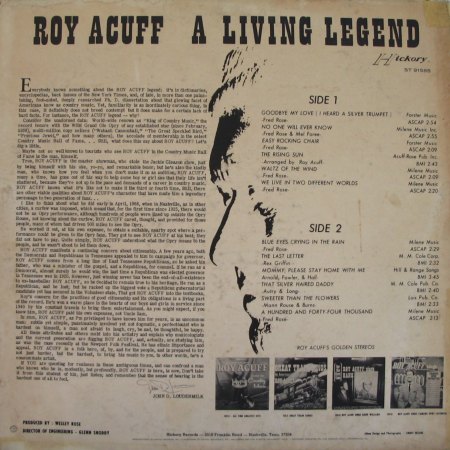 Acuff, Roy - A living Legend - Hickory 145 - 1.JPG