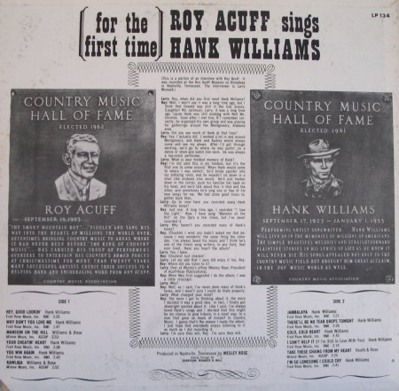 Acuff, Roy - Sings Hank Williams - Hickory 134 - 1 (2).JPG