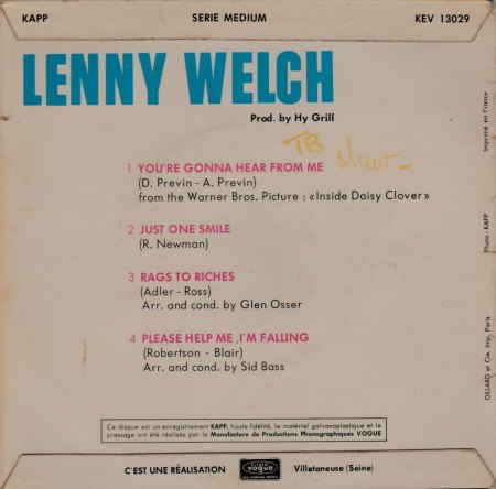 LENNY WELCH - von den Beatles gecovert