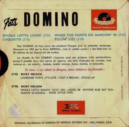 Fats Domino auf Polydor (und London Lateinamerika)