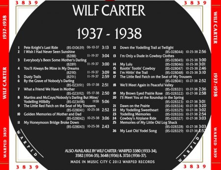 WILF CARTER "Montana Slim"