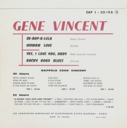 GENE VINCENT - französische EPs