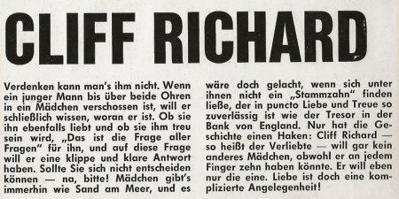 CLIFF RICHARD - Die deutschsprachigen Singles/LPs