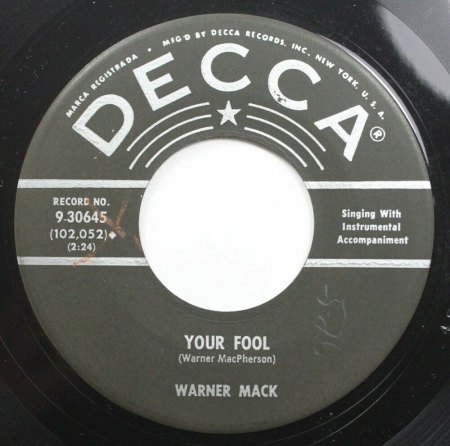 WARNER MACK Rockabilly/R+R auf Polydor 1958