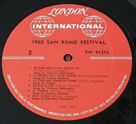 San Remo Festival 1965