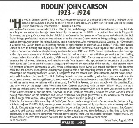 FIDDLIN' JOHN CARSON