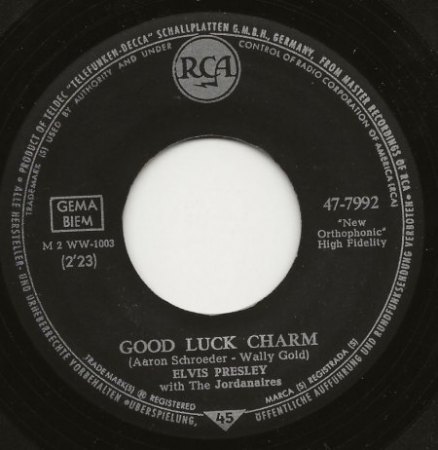 RCA 47-7992 Elvis - Good Luck Charm