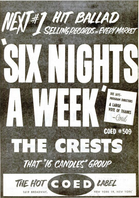 Crests - Coed records - 1959-03-23.png