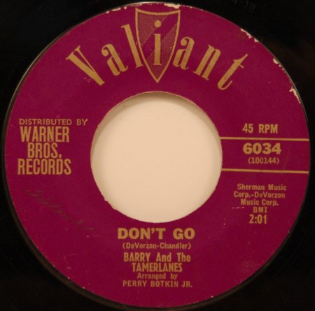 BARRY &amp; THE TAMERLANES - Don't go -B-.jpg