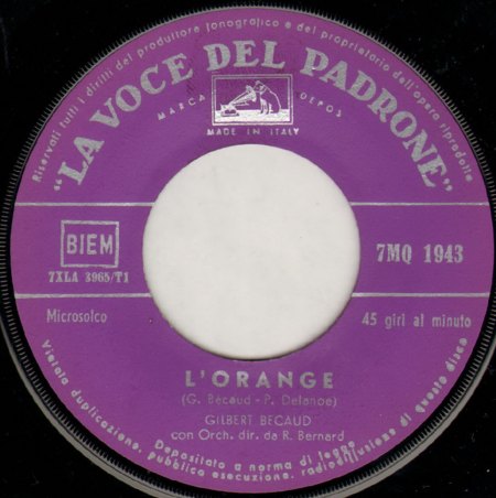 Becaud, Gilbert - L'orange (1964) .jpg