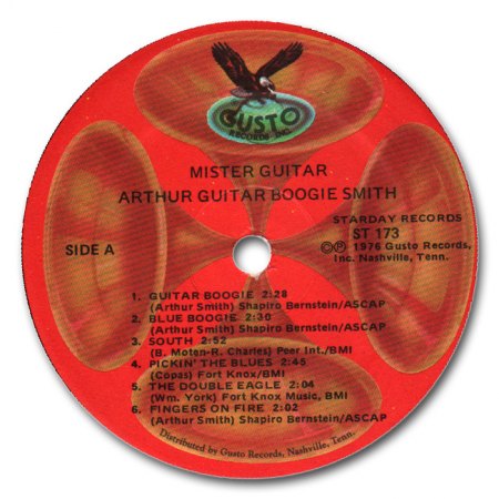 Arthur Smith - Mr Guitar Boogie - Starday SLP 173-LabelA.JPG