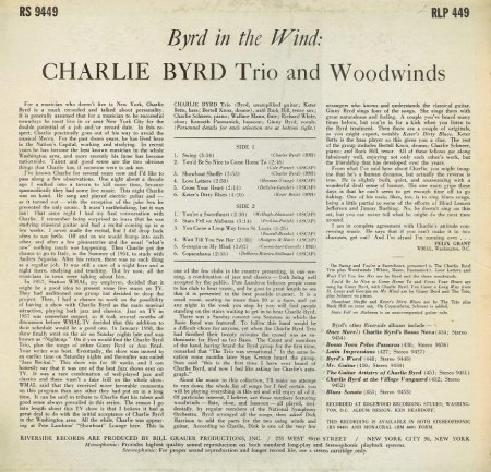 CHARLIE BYRD Trio and Woodwinds - Byrd in the Wind b.jpg