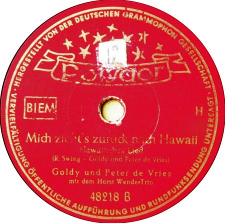 Goldy &amp; Peter de Vries - Mich ziehts zurück nach Hawaii.jpg