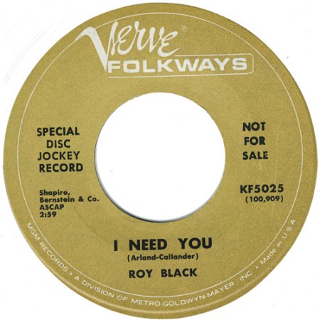 Roy Black - I Need You.jpg