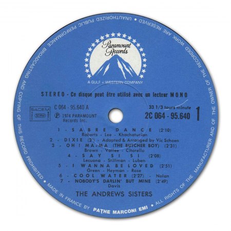 Andrews Sisters - Andrews Sisters LP (2).JPG