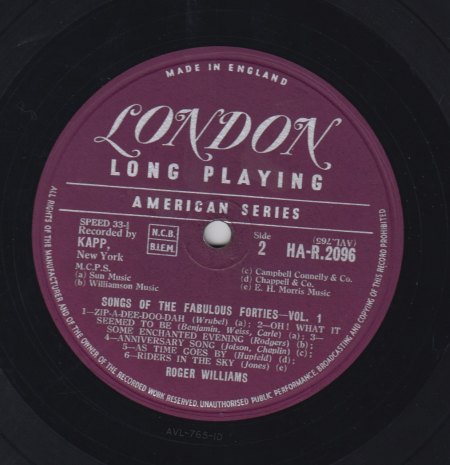 ROGER WILLIAMS-LP - The Songs of the Fabulous Fourties -B-.jpg