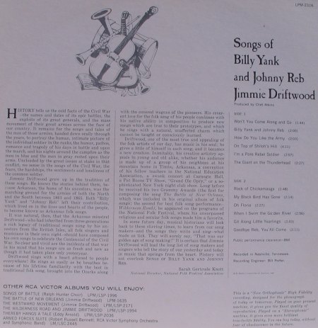 Driftwood, Jimmy - Songs of Billy Yank &amp; Johnny Red - RCA 2316 - 1 (2)_Bildgröße ändern.JPG