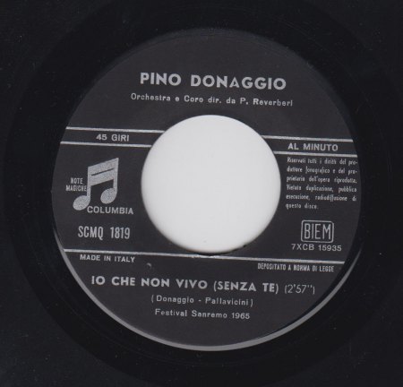 PINO DONAGGIO - Io che non vivo -A-.jpg