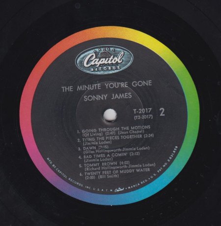 SONNY JAMES-LP - The Minute You're Gone -B-.jpg