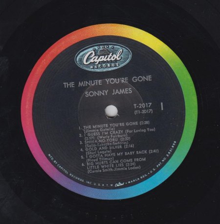 SONNY JAMES-LP - The Minute You're Gone -A-.jpg