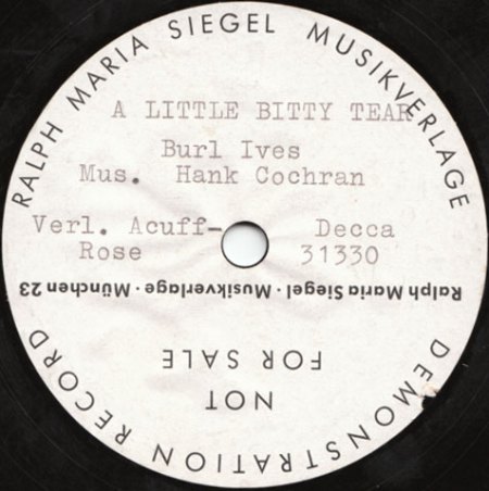 Burl Ives - A Little Bitty Tear - ACETATE.jpg
