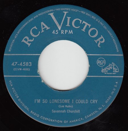 SAVANNAH CHURCHILL - I'm so lonesome I could cry.JPG