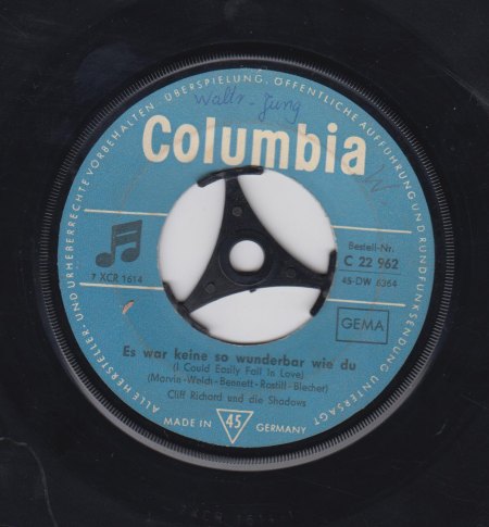 CLIFF RICHARD - Es war keine so wunderbar wie Du -A-.jpg