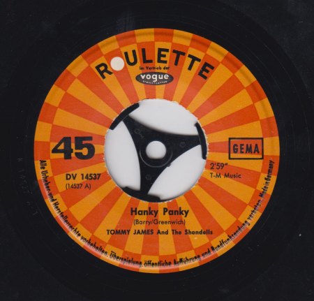 TOMMY JAMES &amp; THE SHONDELLS - Hanky Panky -A1-.jpg