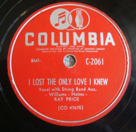 RAY PRICE - I lost the only love I knew -B-.jpg