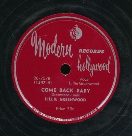LILLIE GREENWOOD - Come back Baby -B-.jpg