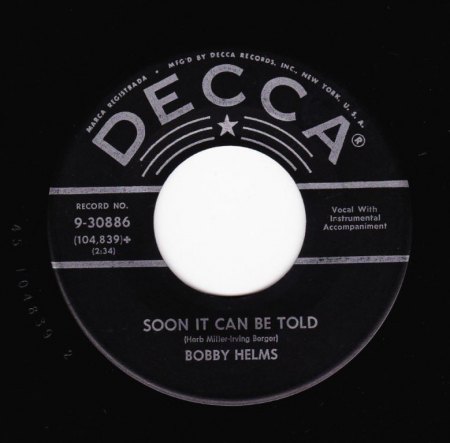 BOBBY HELMS - Soon it can be told -A-.JPG