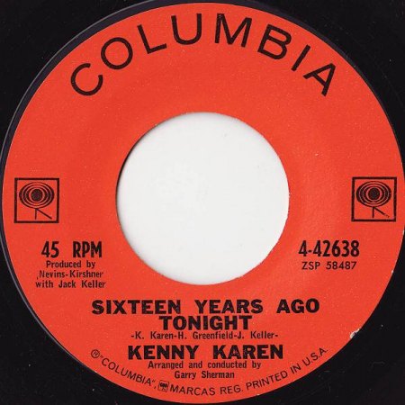 KENNY KAREN-SIXTEEN YEARS AGO TONIGHT(COLUMBIA 42638).jpg