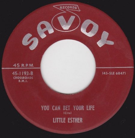 LITTLE ESTHER - You can bet your life -B-.JPG