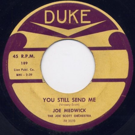 JOE MEDWICK - You still send me -A-.JPG