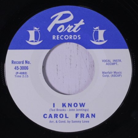 CAROL FRAN - I know -A2-.JPG