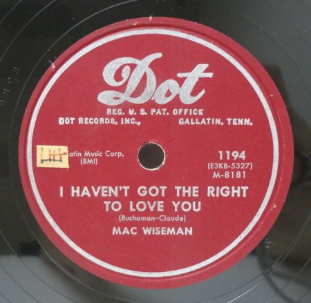 MAC WISEMAN - I haven't got the right to love you -A5-.JPG