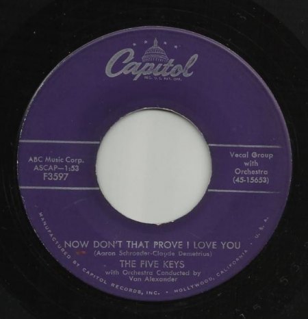 FIVE KEYS - Now don't that prove I love you -B-.JPG